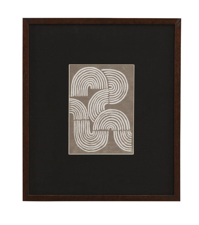 Bassett Black, White, Dark Walnut Neutral Strokes II Framed Print