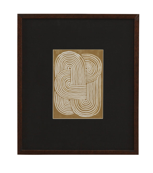 Bassett Black, White, Dark Walnut Neutral Strokes III Framed Print