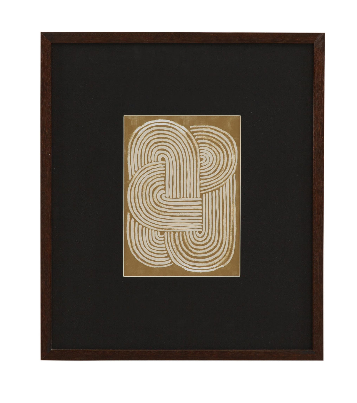 Bassett Black, White, Dark Walnut Neutral Strokes III Framed Print