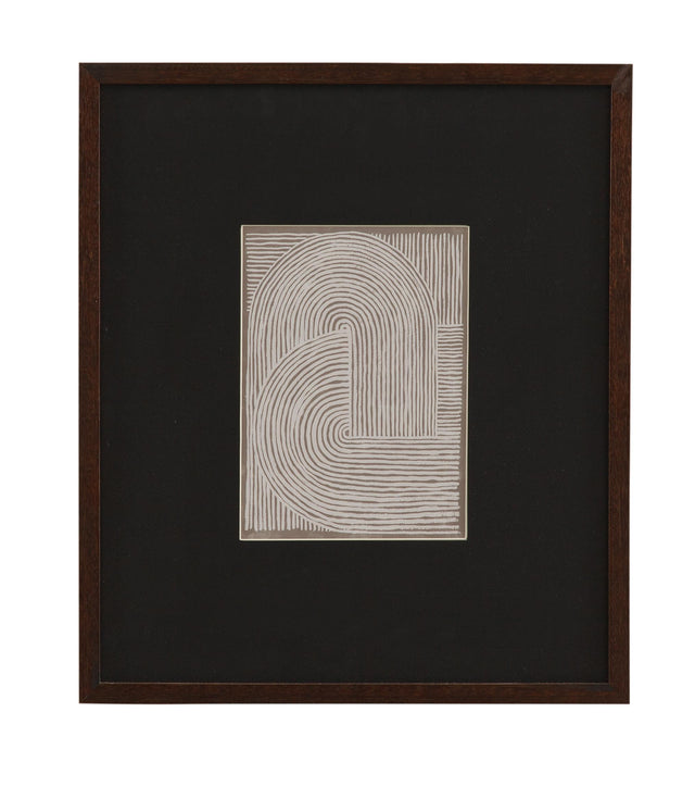 Bassett Black, White, Dark Walnut Neutral Strokes IV Framed Print