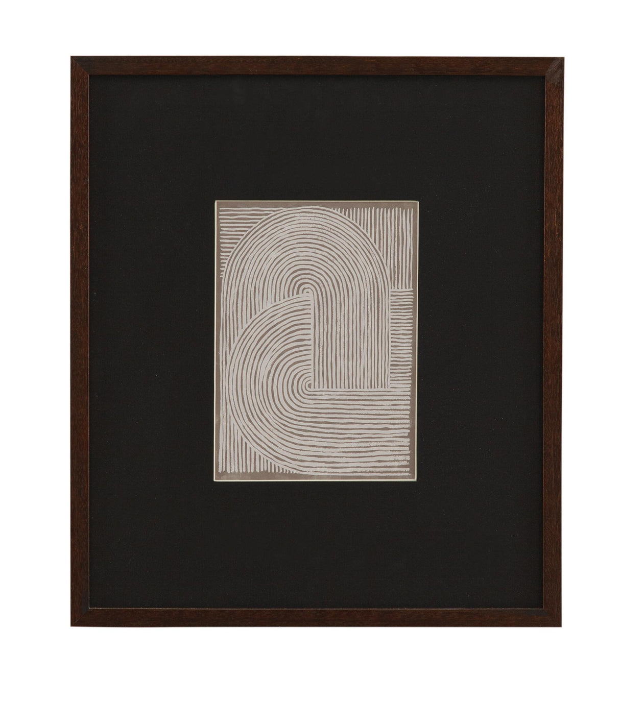 Bassett Black, White, Dark Walnut Neutral Strokes IV Framed Print