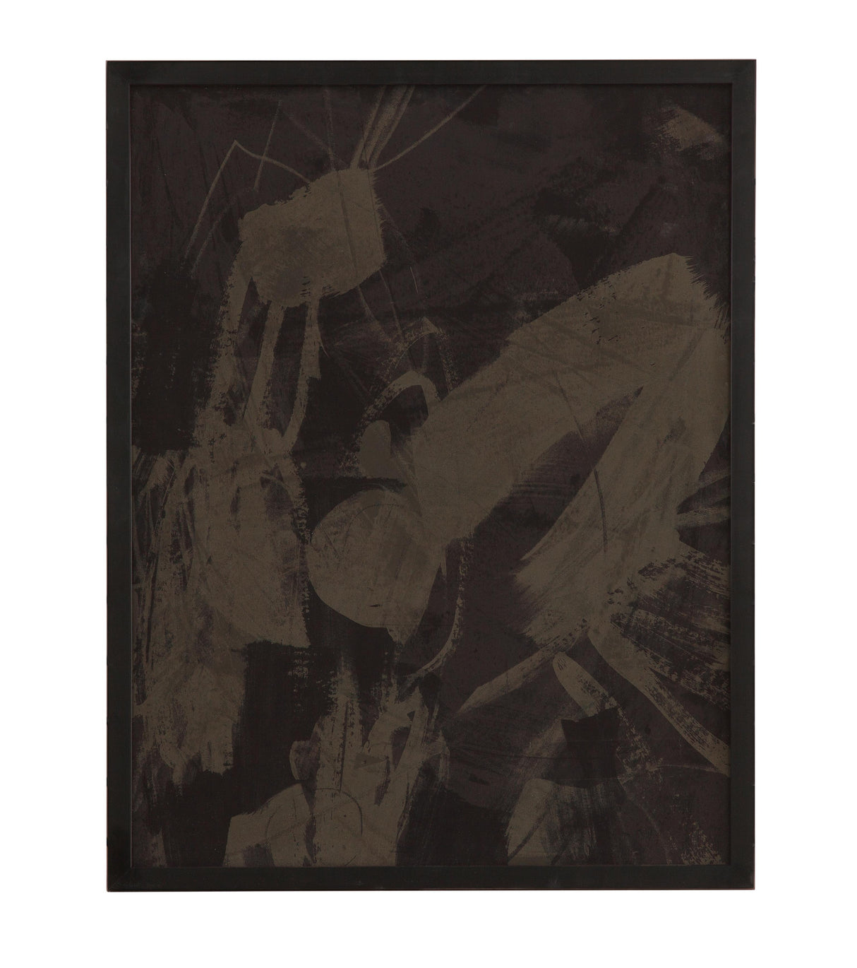Bassett Charcoal Gray, Matte Black Frame Rain Shadow II Framed Print
