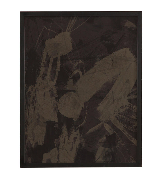 Bassett Charcoal Gray, Matte Black Frame Rain Shadow II Framed Print
