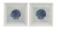Bassett Blue, White Frame Blue Treasure Framed Print s/2