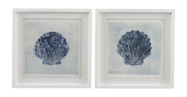 Bassett Blue, White Frame Blue Treasure Framed Print s/2
