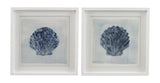 Bassett Blue, White Frame Blue Treasure Framed Print s/2