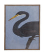 Bassett Black, Blue, Distressed Brown Frame Bayou Heron II Framed Print