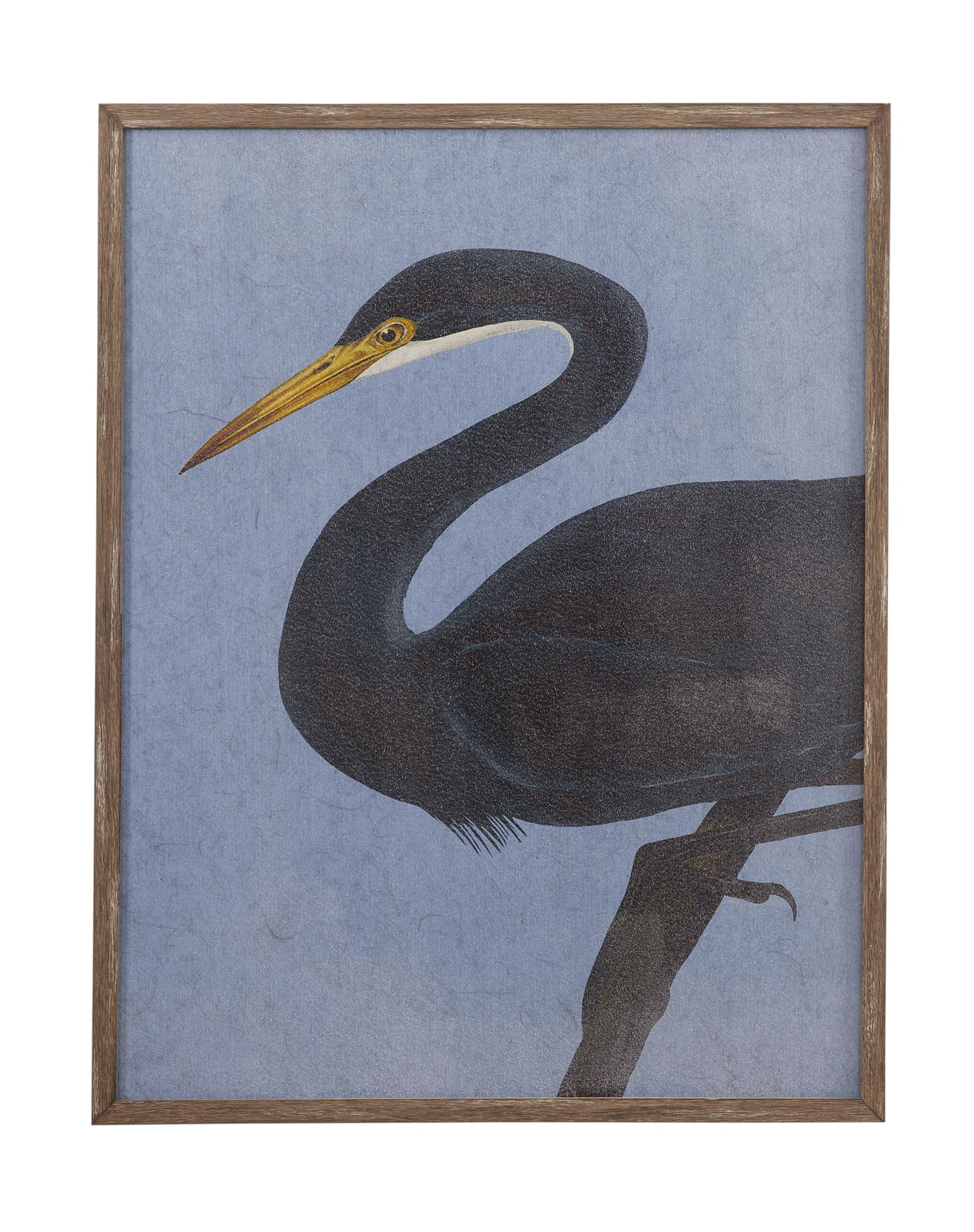 Bassett Black, Blue, Distressed Brown Frame Bayou Heron II Framed Print