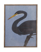Bassett Black, Blue, Distressed Brown Frame Bayou Heron II Framed Print