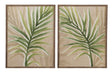 Bassett Green, Tan, Off White, Brown Frame Burlap Palm Frond Framed Print s/2