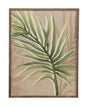 Bassett Green, Tan, Off White, Brown Frame Burlap Palm Frond II Framed Print