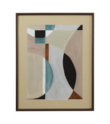 Bassett Black, Teal Blue, Brown, Beige, Blush, Dark Brown Frame Curved Vision Contours Framed Print