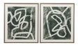 Bassett Green, Off White, Gray, Pewter Frame Chalk Line Framed Print s/2