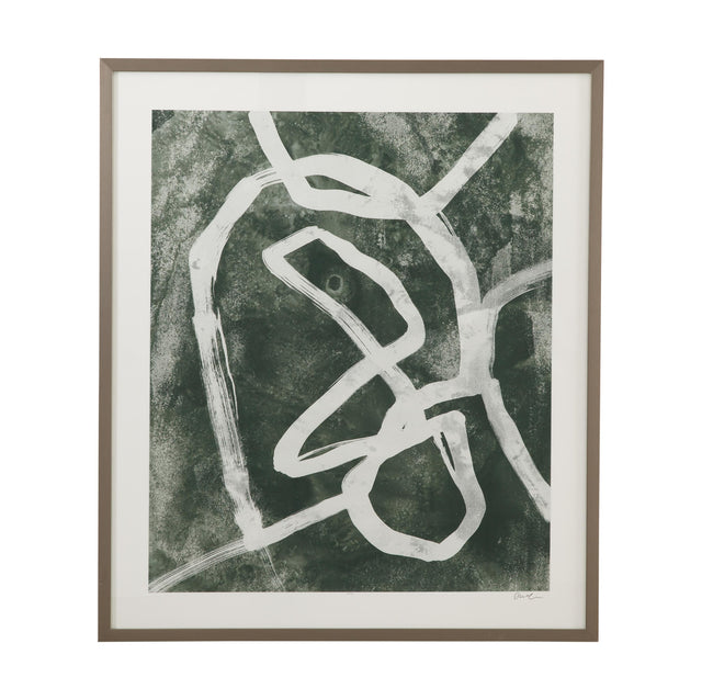 Bassett Green, Off White, Gray, Pewter Frame Chalk Line II Framed Print
