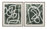 Bassett Green, Off White, Gray, Pewter Frame Chalk Line II Framed Print