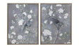 Bassett Blue-Gray, White, Soft Green, Pewter Frame Birds & Blooms Framed Print s/2