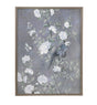 Bassett Blue-Gray, White, Soft Green, Pewter Frame Birds & Blooms I Framed Print