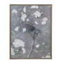 Bassett Blue-Gray, White, Soft Green, Pewter Frame Birds & Blooms II Framed Print