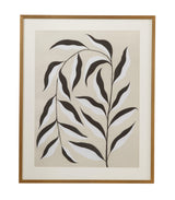 Bassett Black, White, Tan, Gold Frame Emerging Weeds II Framed Print