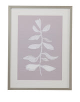 Bassett Lavender, White, Silver Frame Fresh Leaves I Framed Print