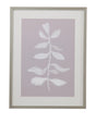 Bassett Lavender, White, Silver Frame Fresh Leaves I Framed Print