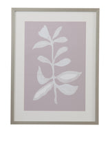 Bassett Lavender, White, Silver Frame Fresh Leaves II Framed Print