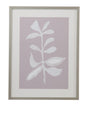 Bassett Lavender, White, Silver Frame Fresh Leaves II Framed Print