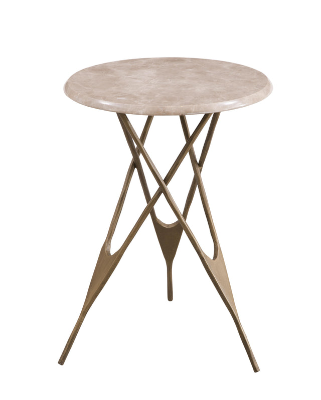 Bassett Antique Brass Leila Accent Table