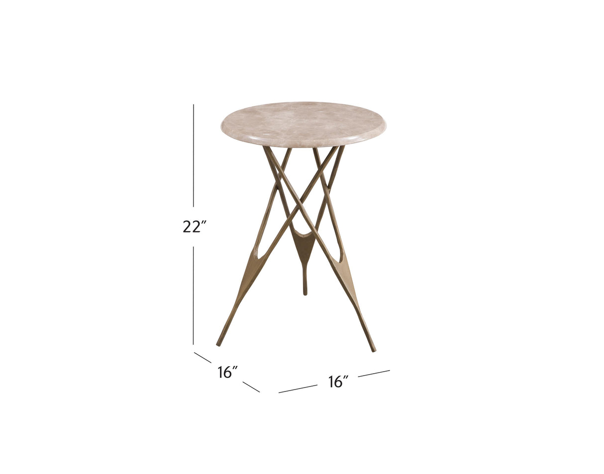 Bassett Brass Leila Accent Table