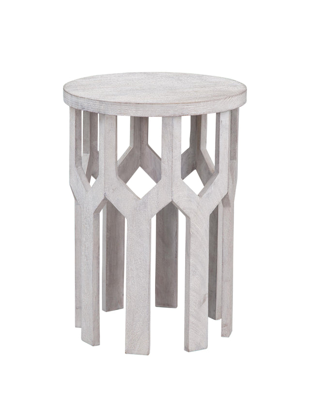 Bassett White wash mango. Lloyd White Accent Table