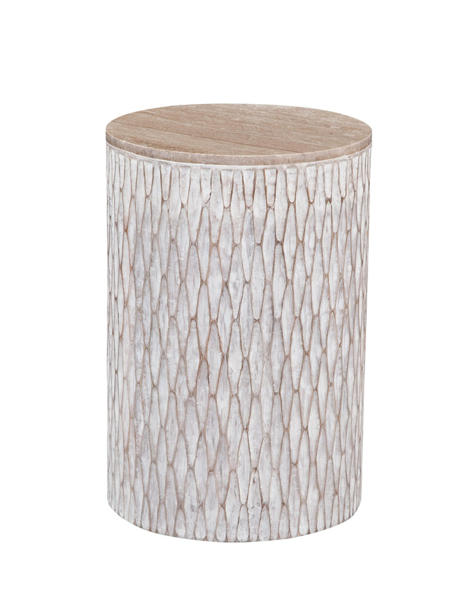 Bassett White wash mango Lorenzo Accent Table