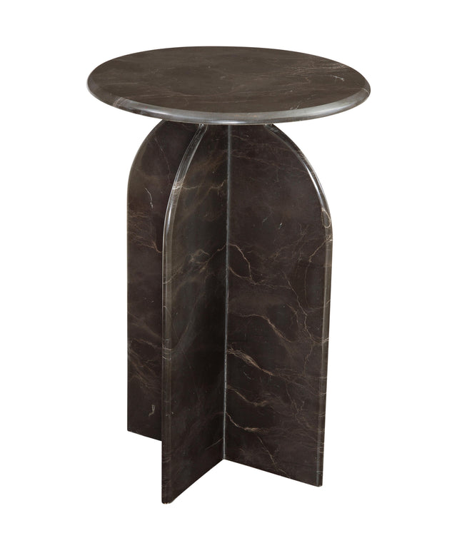 Bassett Brown Marble Abbey Brown Accent Table
