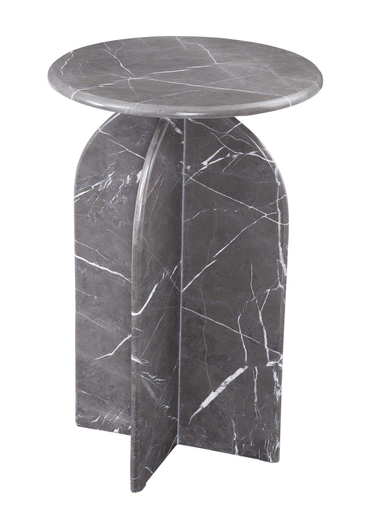 Bassett Gray Marble Abbey Gray Accent Table