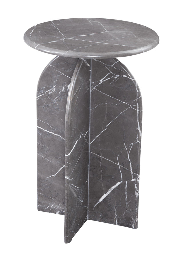 Bassett Gray Marble Abbey Gray Accent Table