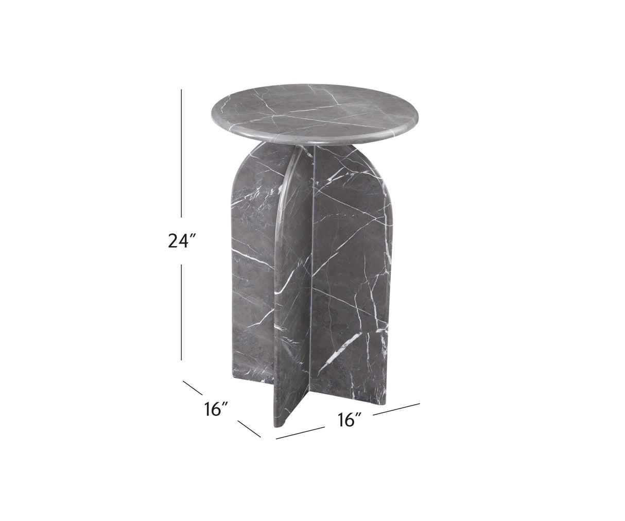 Bassett Gray Marble Abbey Gray Accent Table