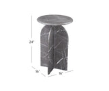 Bassett Gray Marble Abbey Gray Accent Table