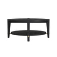 Bassett Black/White wax/Gold Bars Whitfield Round Cocktail Table