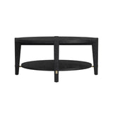 Bassett Black/White wax/Gold Bars Whitfield Round Cocktail Table