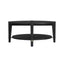 Bassett Black/White wax/Gold Bars Whitfield Round Cocktail Table