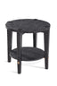 Bassett Black/White wax/Gold Bars Whitfield Round End Table