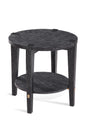 Bassett Black/White wax/Gold Bars Whitfield Round End Table