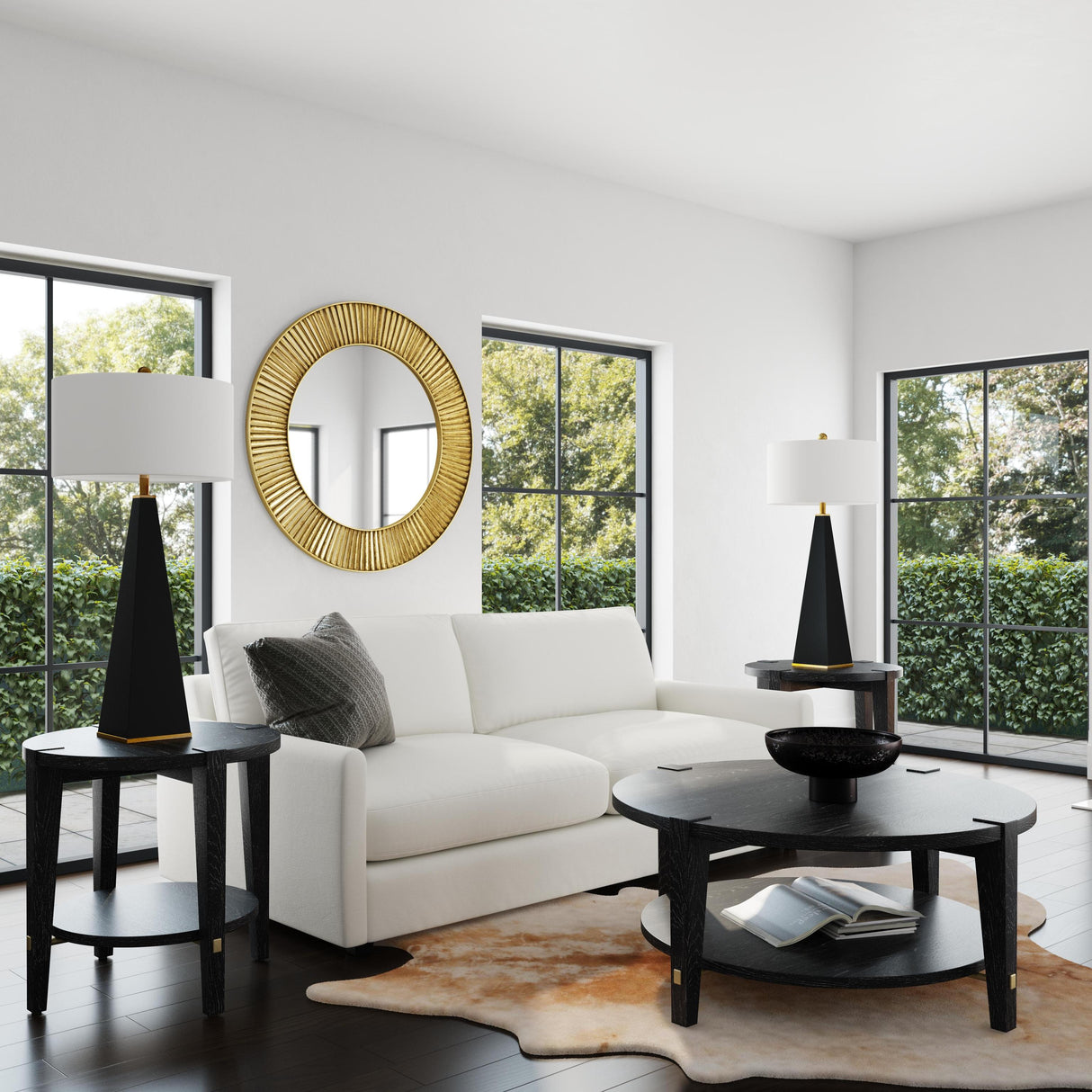 Bassett Black Whitfield Round End Table