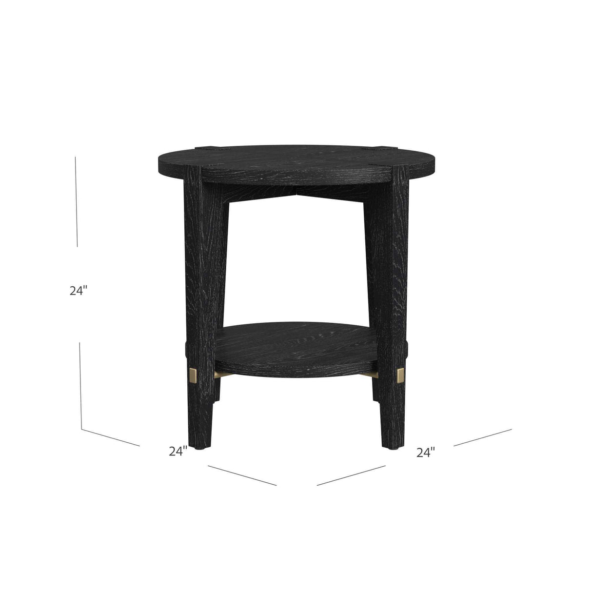 Bassett Black Whitfield Round End Table