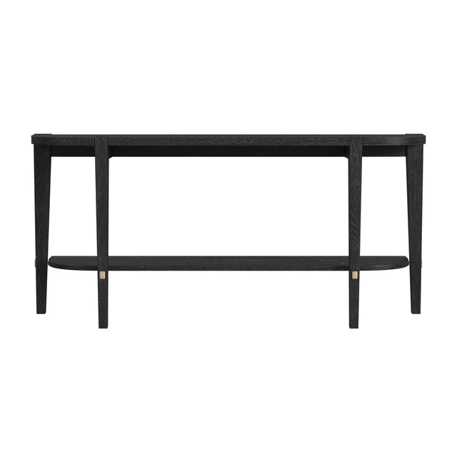 Bassett Black/White wax/Gold Bars Whitfield Console Table