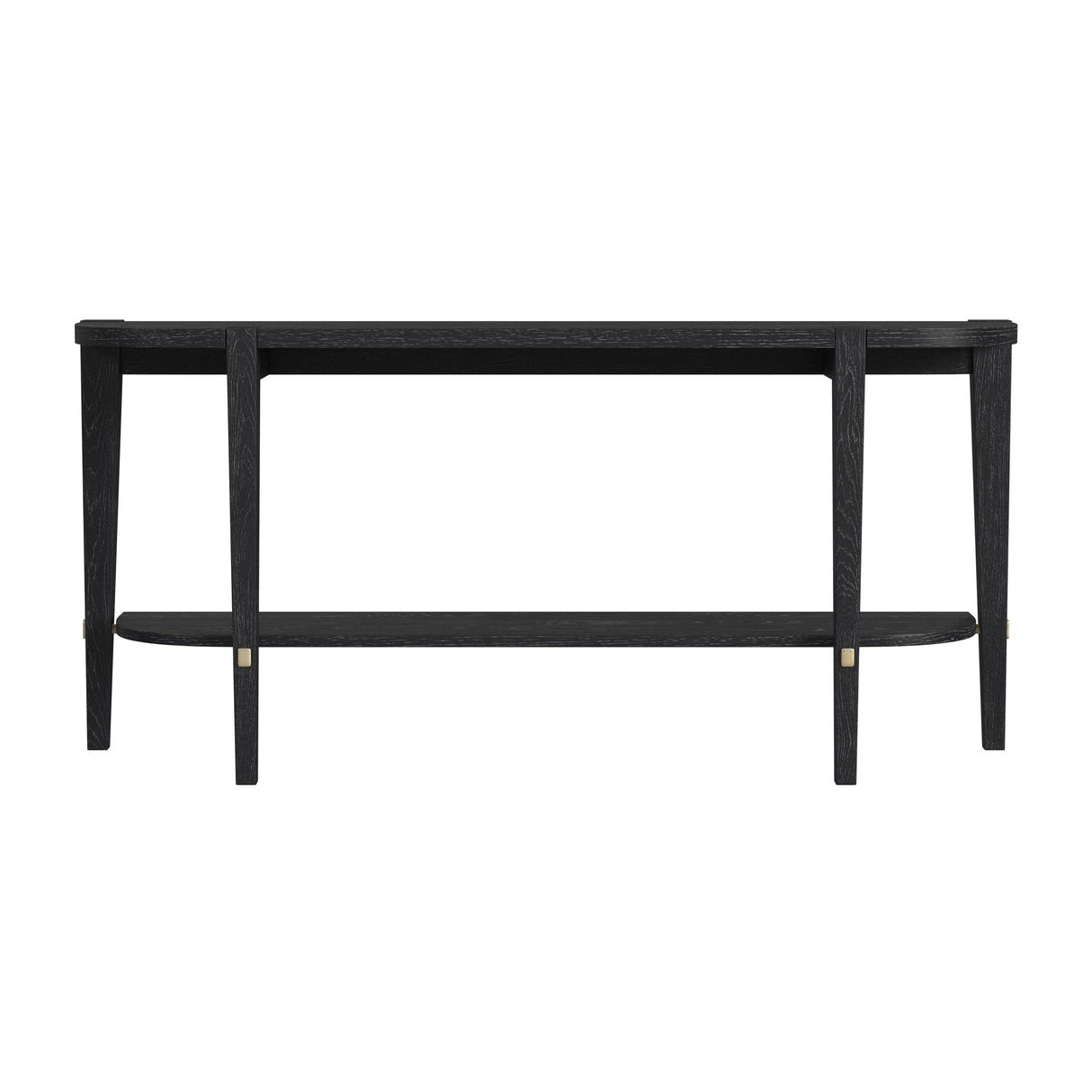 Bassett Black/White wax/Gold Bars Whitfield Console Table