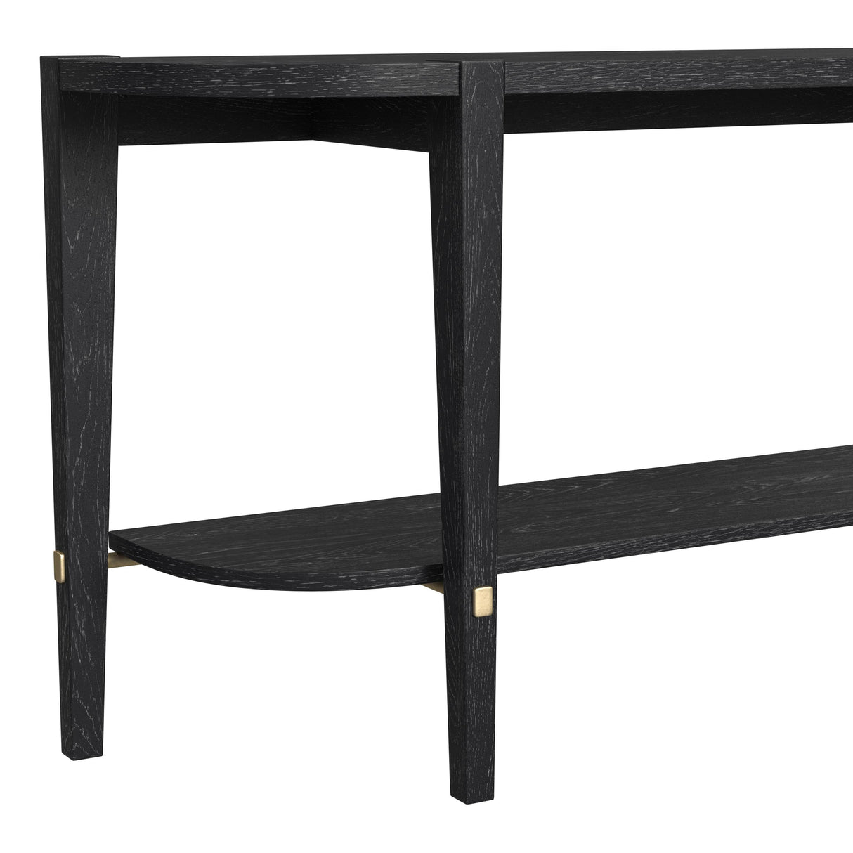 Bassett Black/White wax/Gold Bars Whitfield Console Table