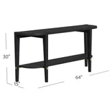 Bassett Black/White wax/Gold Bars Whitfield Console Table