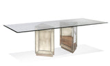 Bassett Antique Mirror, Silver Leaf Murano Dining Table