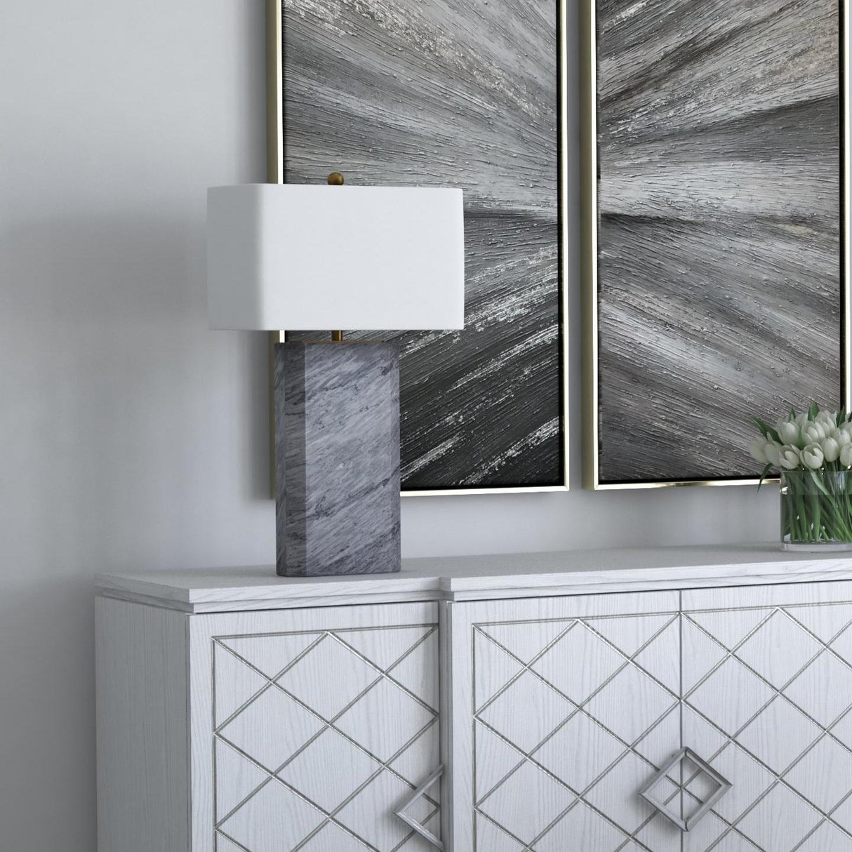 Bassett White/Gold Josephine Table Lamp