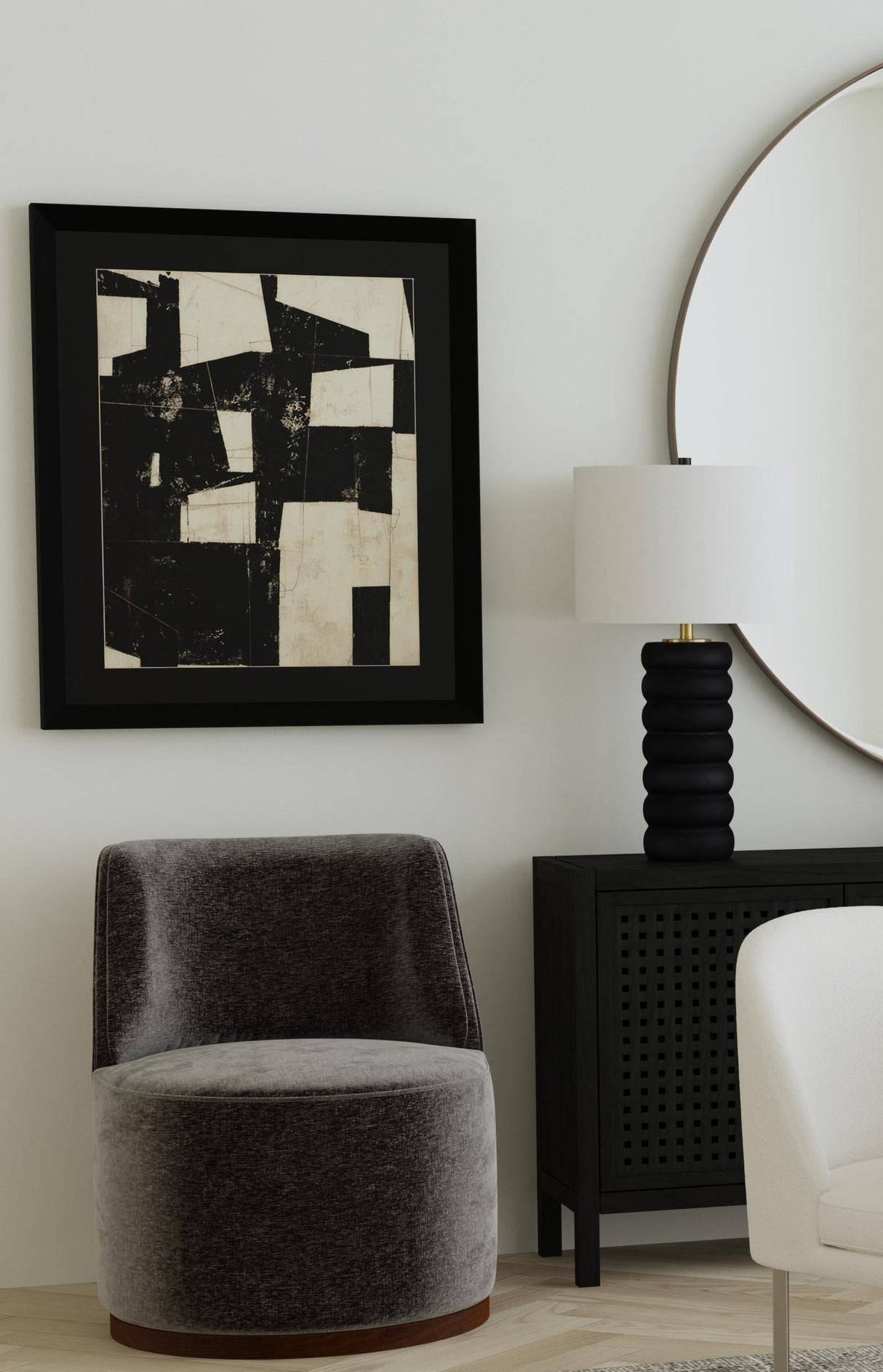 Bassett Black Wood Pareena Table Lamp